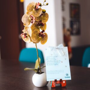Bono de condolencias con orquídea
